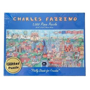Charles Fazzino Philly Stands for Freedom 1000pc Glitter Jigsaw Puzzle NEW